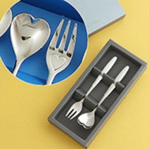 인스푼 티스푼포크 돌 결혼답례품, 엔젤하트 2P (포크1+티스푼1), 인쇄함 / 포장 (빨강도트), 1세트