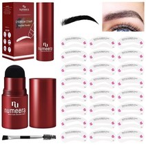 눈썹 스탬프 스텐실 키트 - 1단계 브로우 오래 지속되는 방수 및 얼룩 방지 파우더 초보자용 포함 니어 블랙 821080, Near Black