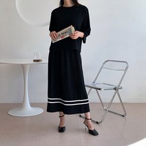 세라제이 루즈핏 7부라운드 투라인 롱스커트 투피스