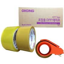 시둥마켓 +[시둥마켓]+_ 구리테이프 아크릴테이프 OPP박스테이프 문구포장테이프 보양제, 오공 아크릴 OPP박스테이프 50개입 테이프커터기, 미색