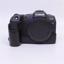 PU 가죽 카메라 하프 바디 케이스 가방 커버 캐논 EOS R8 보호 쉘, 04 Black