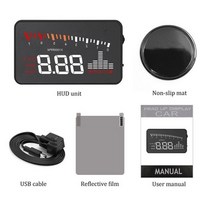 자동차 속도계 차량용 HUD WYOBDX5 EOBD OBD2 과속 알람 앞 유리 프로젝터 디지털 속도 마일리지 미터 스크린 범용 헤드 업 디스플레이, X5_CHINA