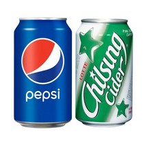롯데 사이다 355ml x 12p + 펩시 콜라 355ml x 12p, 48개
