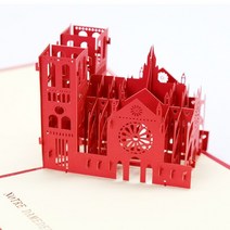 초대장 카드 3D 팝업 생일 카드 레이저 컷 초대장 세계 건축물 함 소년 선물 인사말 관광 엽서, 30 Notre Dame de Paris3