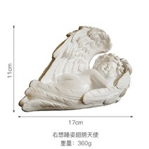 [XiangBaiLing해외직구상품]미니어처 기도하는 천사상 로코코 석고상 돌조각상 수호천사, 큰날개 잠자는 모습 천사 우