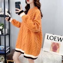 SJW 봄가을 꽈배기 스웨터 하프 니트 빅사이즈 오버핏 풀오버 여성상의 4컬러 S~3XL