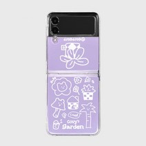 어프어프 어프어프 WHITE DRAWING COVY GARDEN(Z플립-클리어하드) E2304_0079