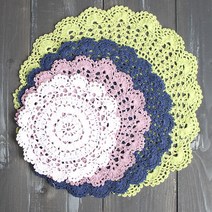 컬러 모티브 레이스 크로쉐 4p set(4color), 없음, 라벤더 4p set