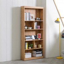 튼튼한 선반 실용적인 서재 거실용 5단 책장(800) 책꽂이 다용도 키큰, 화이트