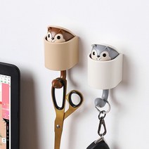 강력접착 욕실 현관 인테리어 다람쥐행거 주방 무타공, 그레이