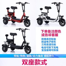 2인 스쿠터 미니 전기 자전거 삼륜 세발 강아지 펫 바이크, 48V, 10A2인용배터리약40km/색상배송메세지기재