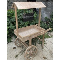 화분진열대 꽃마차 11종 정원용품 행사장 노점 미니매대 거실 베란다 화분정리 꽃집인테리어, A형. 빈티지톤 칠판 (지붕O)