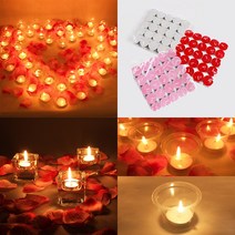 티라이트(50개입 2시간) 프로포즈 생일 홈파티 이벤트초 미니 캔들, 티라이트컵(50개입/플라스틱)