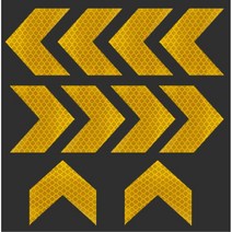 화살표 반사 트럭 스티커 야간 옐로우 라이딩용 화물차 시야확보 안내표지 작업복 바이크 대형차 용달 스쿠터 공장 건설 외부광고 자전거