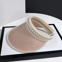 선빛 센느 진주 썬캡 여름 버킷햇 밀짚 햇빛 차단