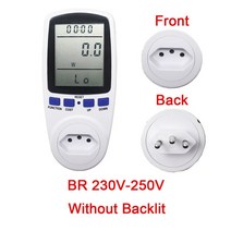 나인틴 230V AC EU 디지털 LCD 전력계 소켓 와트 Kwh 에너지 미터 250V US BR 측정 콘센트 전력 분석기, [06] Blue BR Plug