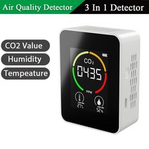 복합가스농도측정기 공기질 미세먼지측정기 다기능 5in1 CO2 미터 디지털 온도 습도 시험기 이산화탄소 TVOC HCHO 감지기 대기 질 모니터, [07] white 3 IN 1
