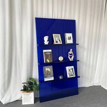 아크릴책꽂이 책 투명 보관함 정리함 맞춤형 북유럽 아크릴 선반 바닥형 다층 아크릴 디스플레이 책장, Blue