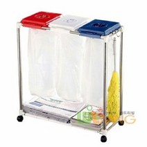 리빙 가정용분리함 비닐3단 플라스틱 종이캔 유리