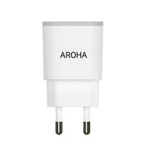 국산 아로하 2.1A 2usb 휴대폰 멀티 충전기 갤럭시 아이폰 호환 충전기 케이블 별도, 화이트1개