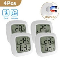 측량 분석 장비 FOCUB Magnetic Mini LCD Digital Thermometer Humidity Meter Indoor Temperature Sensor Room H, [06] 4 Pcs Type B
