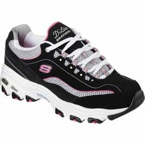 스케쳐스 딜라이트 여성 Skechers DLites Memory Foam Lace-up Sneaker Black/Pink SIZE 5-7.5 NIB