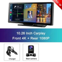 블랙박스 룸미러 Dropshipping1026 quot4K 대시 캠 백미러 카메라 와이파이 카플레이 및 안드로이드 자동 듀얼 렌즈 자동차 DVR 비디오 레코더 GPS 파크 AUX, Dual Lens+With 128G TF Card