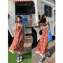 예능 편스토랑 박솔미 유럽 2023 브이넥 체크 원피스 스타일 옷
