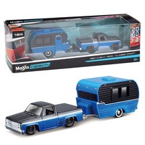 자전거트레일러 1:64 디자인 팀 홀러 1955 쉐보레 노매드 자동차 트레일러 1971 베가 모델 컬렉션 선물 장, 16 1987 Chevy