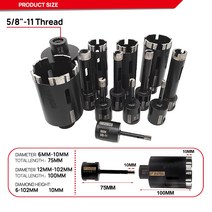 레이저 타일커팅기 레이저 용접 비트 드라이 다이아몬드 드릴링 코어 홀 톱 커터 하드 스톤 화강암 대리, 09 65mm M14