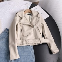 라이더 가죽 자켓 빈티지 재킷 ailegogo 2022 spring autumn soft faux leather short jacket with belt women 옷깃 pu