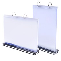 T형 스탠드 메뉴판 고리형 메뉴 꽂이 광고물 A4, 가로