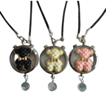 모모셀 곰돌이 룸미러 차량용 방향제 베어 디퓨저 10가지향, 아이보리, 화이트머스크, 1개