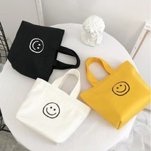 소형에코백 귀여운 보조 가방 실내화 주머니 스마일 에코백