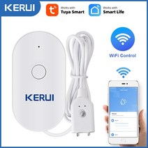 누수탐지기 kerui wifi water sensor smart home 부엌 누수 감지기 tuya 앱 누수 모니터링 전화 알림 보안 경보, 10pcs 물 센서