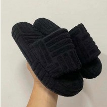 럭셔리 브랜드 관음증 발가락 두꺼운 밑창 여성 슬리퍼 녹색 코듀로이 플랫 아웃웨어 슬라이드 여름 가을 런웨이 플립 플롭, 37, [02] Black