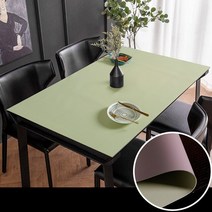 고재테이블 맞춤형 가역 가죽 식탁보 단색 방수 내유성 커피 테이블 매트 직사각형 PU 식탁보 테이블 커버, 없음, 189.Lemon Green - 100x200cm 39