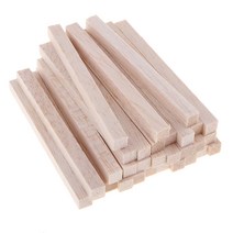 FCSHOP 2xSquare 발사 우드 스틱 미완성 목공예 스틱 은못 막대 30 조각 100mm, 나무, 나무
