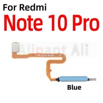 Xiao 레드 Note 9 10 9s 10s Pro Plus 4G 5G 전원 버튼 터치 ID 핑거 스캐너 지문 센서 플렉스 케이블, 노트 10 프로 블루