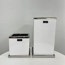 루아데코 사각형 화이트 심플 미러 유광 화분