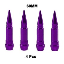 알루미늄 합금 자동차 휠 타이어 밸브 캡 스파이크 모양의 금속 먼지 커버 뚜껑 바이크 오토바이 트럭 자전거, [20] 60mm Purple 4PCS
