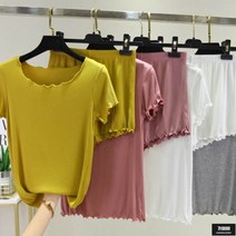 가바바 여성 반팔 트레이닝복 세트 가볍게 입기 좋은 찰랑찰랑 데일리 여름 트레이닝복 세트 G61166