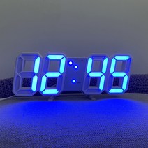 이츠굿텐 LED 스마트 라이팅 시계 인테리어 미니 탁상시계 벽시계, 01 블루_WHITE