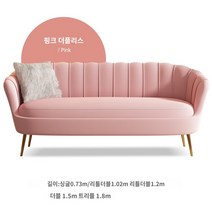 조개형 핑크 벨벳 소파 네일샵 북유럽인테리어 쇼파 1 2 3인용 거실 네일샵 미용실, 스몰 더블 103CM, D.분홍색