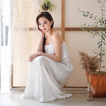 다잇템 여자 테슬 롱 SS 해변룩 해변 신혼여행 드레스 (7586489)