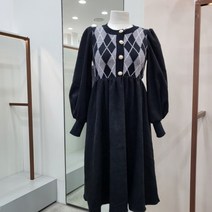 무자크 다이아몬드무늬아가일니트원피스MM1WOP01