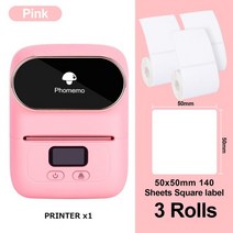 블루투스휴대용 핸드 프린터 사무용 복합기 복사기phomemo m110 스마트 열전사, pk 50 x 50mm 140개