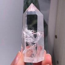 명확한 레무리아 종자 석영 천연 포인트 클러스터 크리스탈 거친 치유, 2 조각