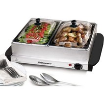 엘리트고메 뷔페용품 뷔페용기 EWM 6122 5쿼트 듀얼 서버 푸드 워머, 5 Quart