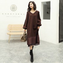 위위브렌 브이넥 니트 원피스